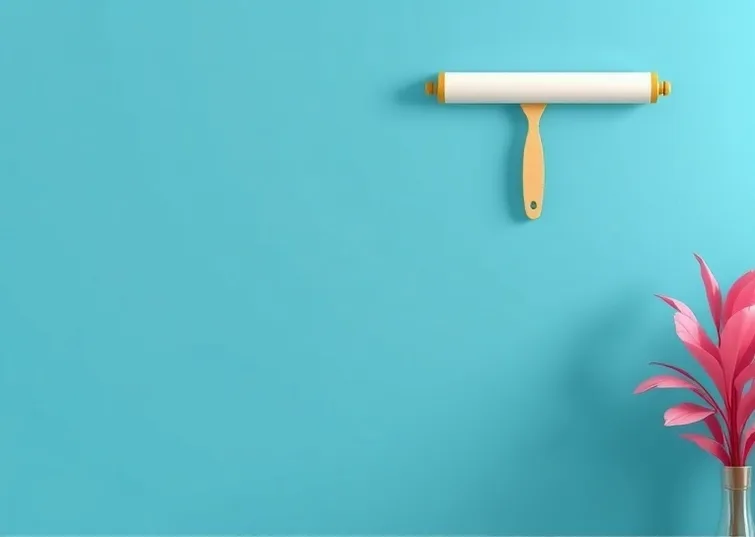 Pose de papier peint, rouleau et brosse à maroufler